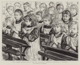 Der kommende Schulvorstand und die Religionsfrage, Kinder beim Gebet